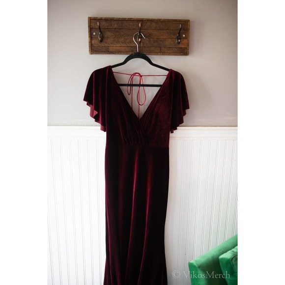 Jenny Yoo Ellis Dress 2 BHLDN Velvet Red NEW - Picture 3 of 6